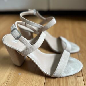 Elegant Beige Block Heel